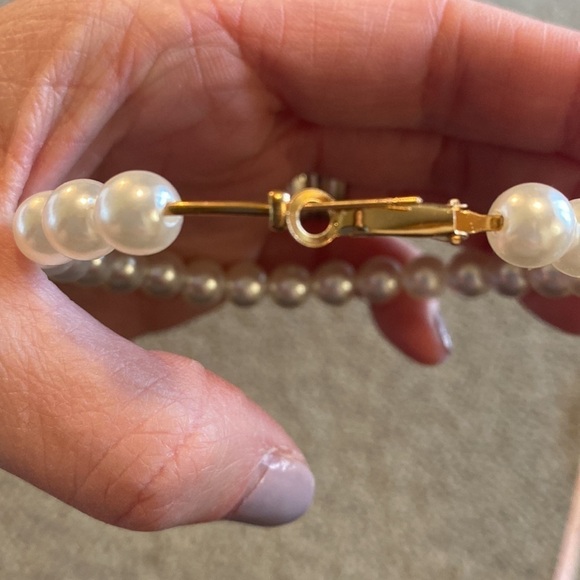 Faux Pearl Hoop Earrings - 2 Different Sizes - Picture 2 of 5
